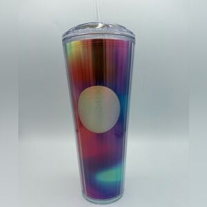 Starbucks Technicolor Swirl Venti 24 oz Cold Cup Collectible Rare HTF‎